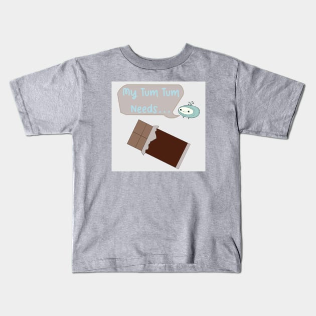 My Tum Tum Needs: Chocolate Kids T-Shirt by Noah Monroe